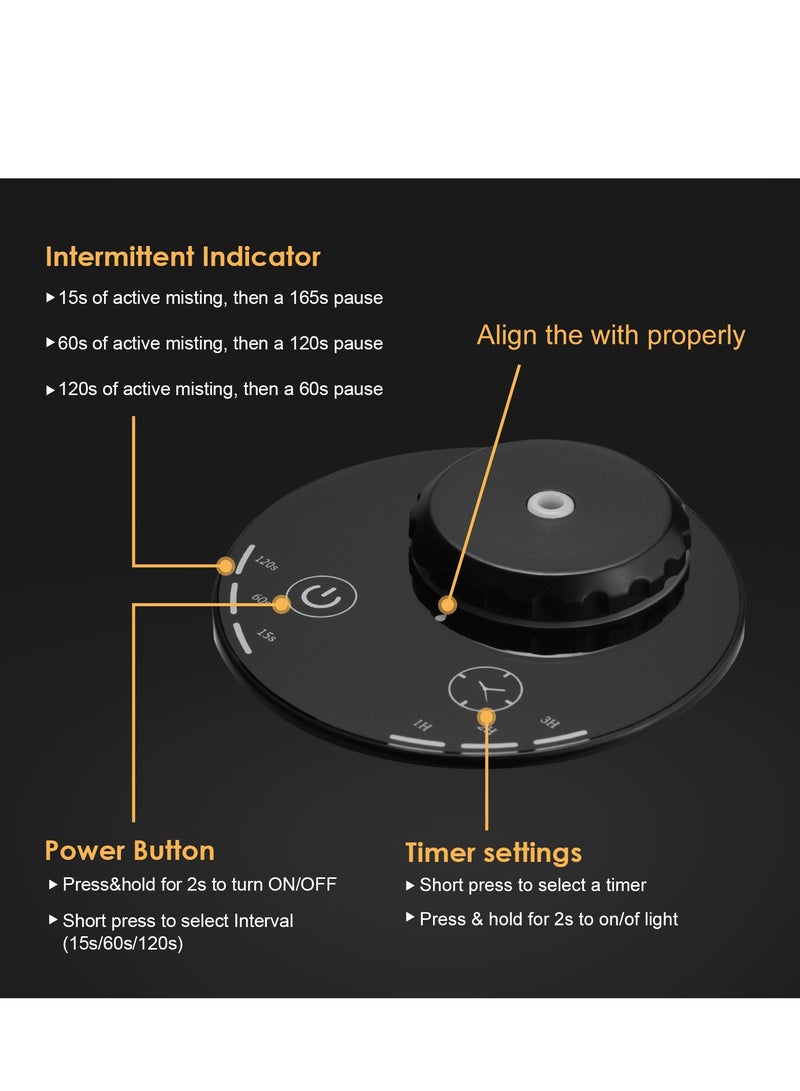 Y&D （White）Two-Fluid Waterless Essential Oil Machine Cold Mist Aromatherapy Machine Home Fragrance Diffuser Automatic Spray Fragrance Instrument Essential Oil Diffuser - Cordless Aroma Diffuser 3 Mist Levels, 4 Timer Settings Portable for Home Car Office Travel, Car Air Freshener Diffuser. - Image 4
