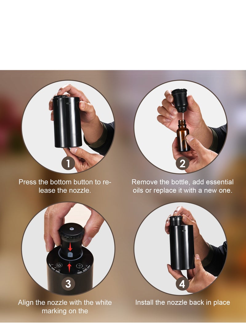 Y&D （White）Two-Fluid Waterless Essential Oil Machine Cold Mist Aromatherapy Machine Home Fragrance Diffuser Automatic Spray Fragrance Instrument Essential Oil Diffuser - Cordless Aroma Diffuser 3 Mist Levels, 4 Timer Settings Portable for Home Car Office Travel, Car Air Freshener Diffuser. - Image 5