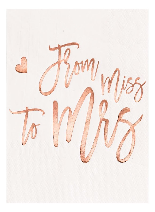 Calculs From Miss to Mrs Bridal Shower Beverage Napkin Rose Gold Foil for Bachelorette/Engagement Party Paper Table Supplies 55 Pieces - Image 1