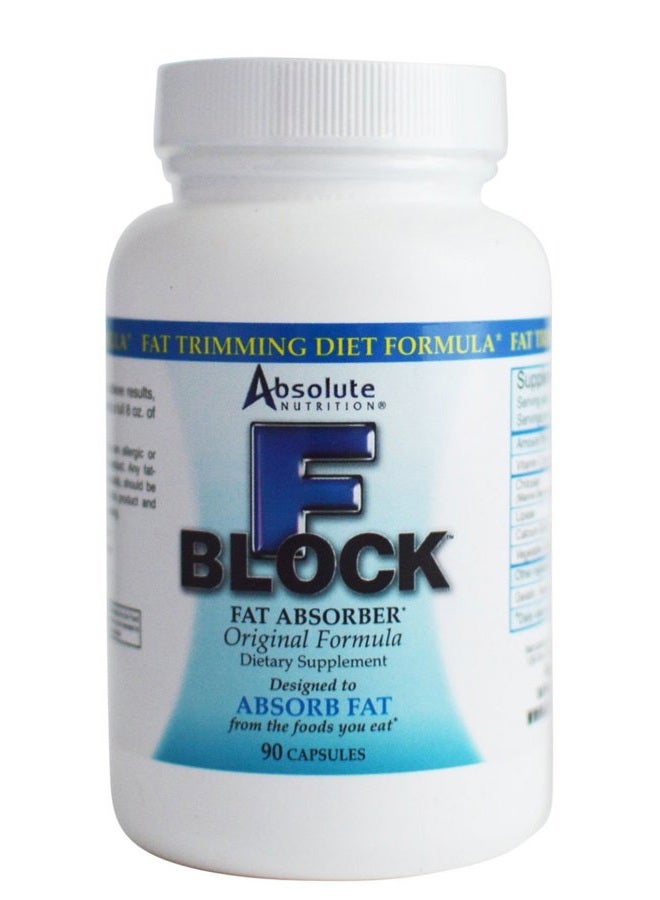 Absolute Nutrition FBlock Xtra Fat Absorber, Diet Formula, 90 Capsules - Image 1