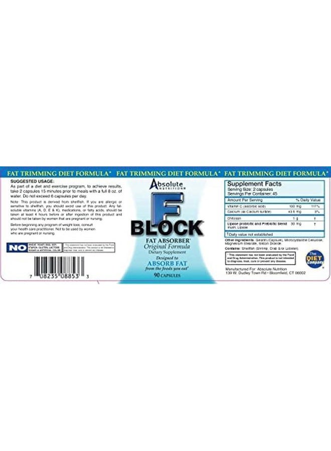 Absolute Nutrition FBlock Xtra Fat Absorber, Diet Formula, 90 Capsules - Image 3