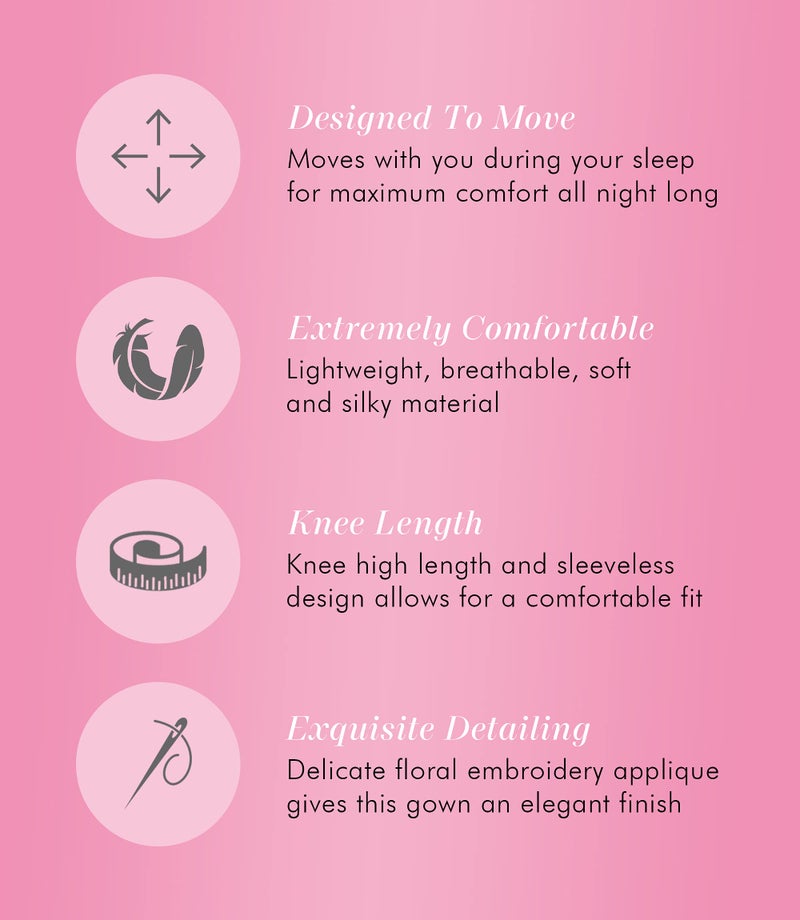 Exquisite Form Women's 30107 Nylon Tricot Sleeveless Short Knee Length Nightgown - Image 3