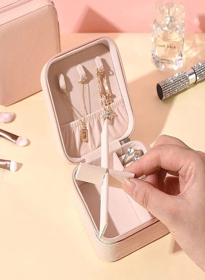 AVMPHD Mini Jewellery Organiser Box/Jewellery Organiser PU Leather Zipper Portable Storage Box/Storage Box for Rings, Earrings, Necklaces/Gifts for Girls and Women (Pack of 1) - Image 4