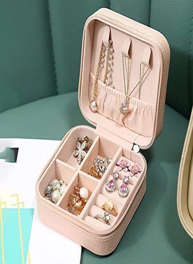 AVMPHD Mini Jewellery Organiser Box/Jewellery Organiser PU Leather Zipper Portable Storage Box/Storage Box for Rings, Earrings, Necklaces/Gifts for Girls and Women (Pack of 1) - Image 1
