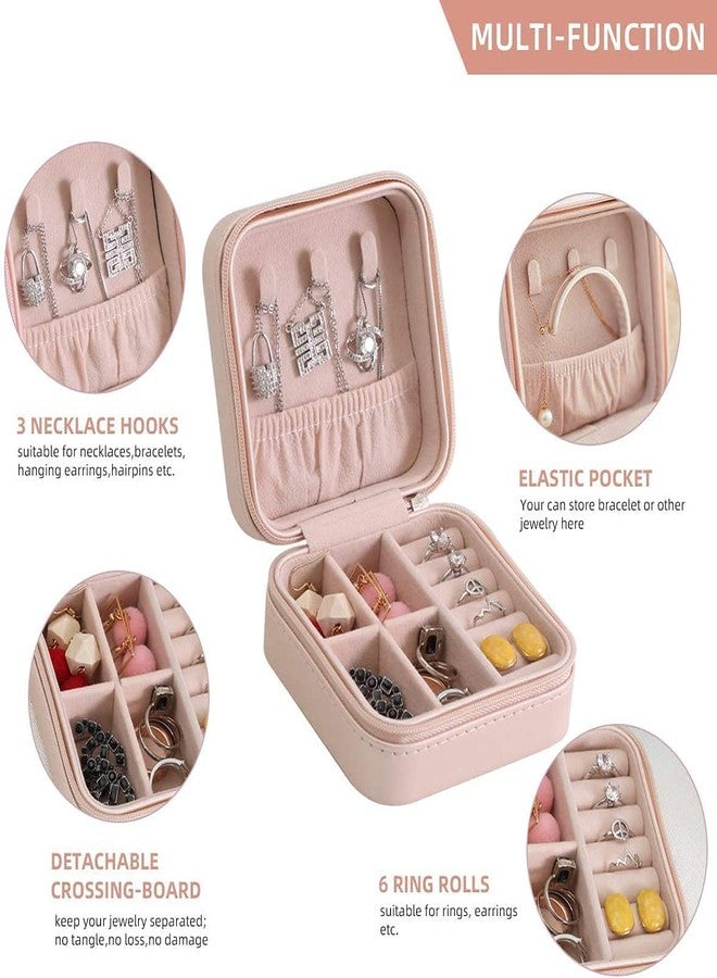 AVMPHD Mini Jewellery Organiser Box/Jewellery Organiser PU Leather Zipper Portable Storage Box/Storage Box for Rings, Earrings, Necklaces/Gifts for Girls and Women (Pack of 1) - Image 3
