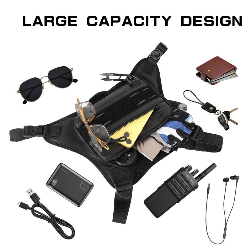 Dzanwo Sports Chest Bag For Men Women, Running Vest Bag With Built,Phone Holder For Workouts&Ski&Cycling&Hiking,Motorcycle Accessories - Image 3