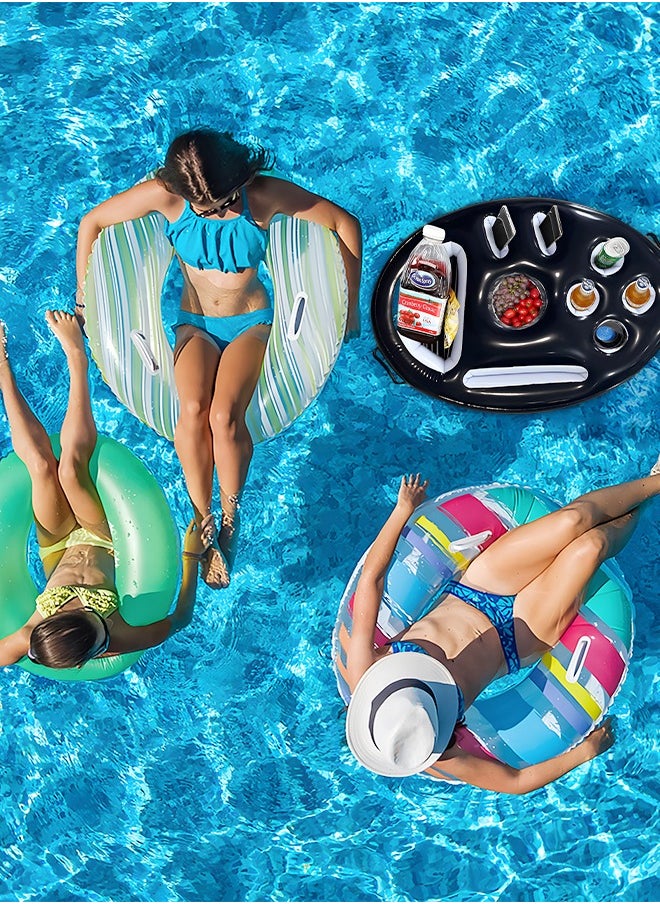 GROIC - Pool Drink Holder Floats Inflatable Floating Drink Holder Pool Floats, Floating Pool Tray for Food and Drinks, Swimming Pool Party Beach Accessories, Pool Drink Floats - Image 1