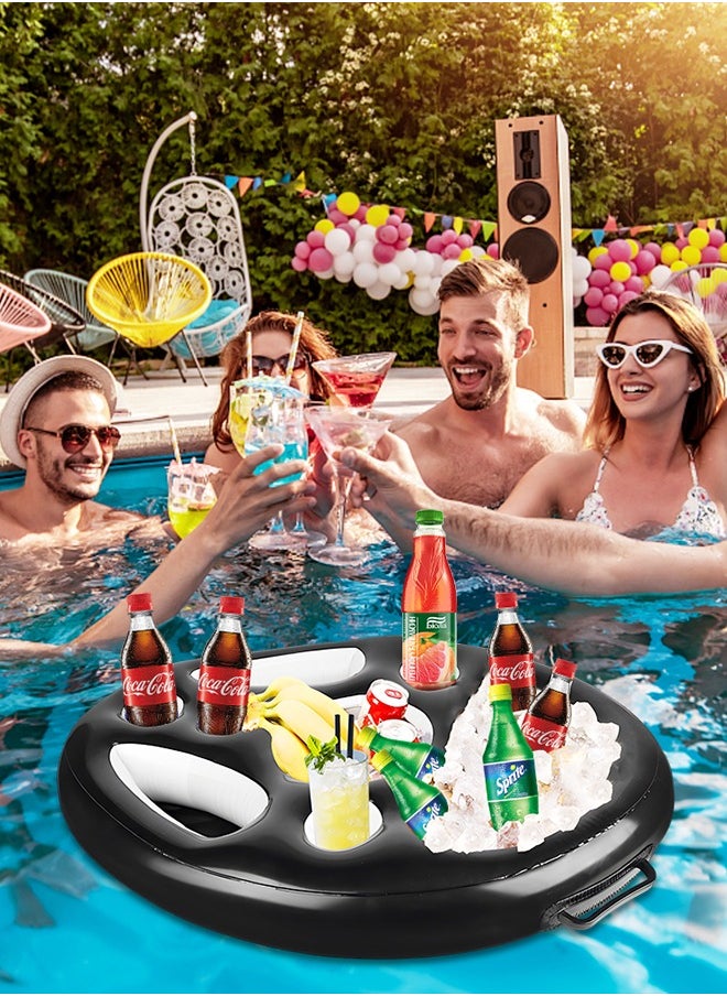 GROIC - Pool Drink Holder Floats Inflatable Floating Drink Holder Pool Floats, Floating Pool Tray for Food and Drinks, Swimming Pool Party Beach Accessories, Pool Drink Floats - Image 1
