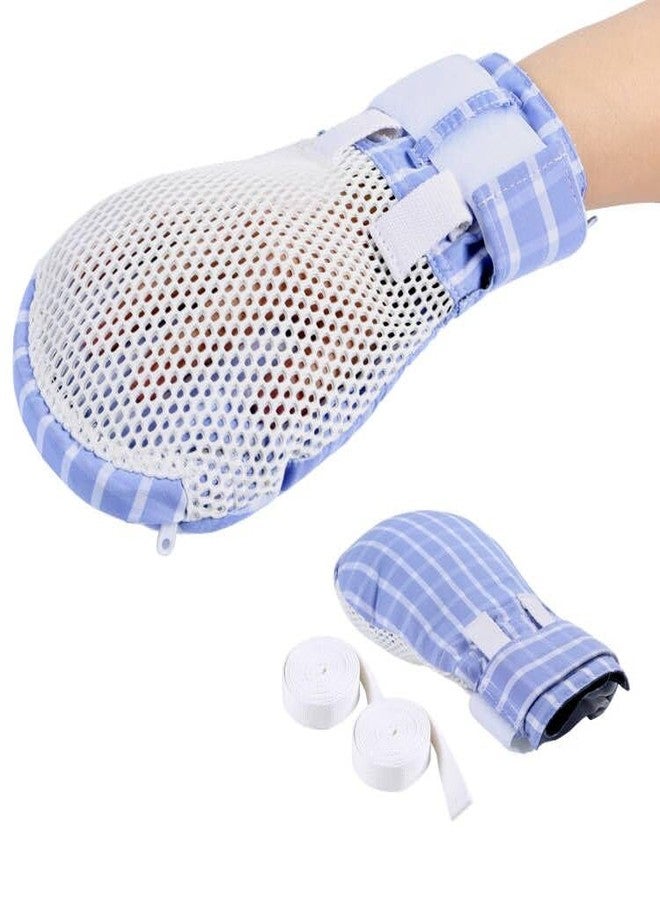 Ehucon Dementia Restraint Gloves Zipper Opening for Prevent Scratching Harm,Control Mitts for Elderly, Fingers Protection Dementia Products, Breathable,Reusable and Washable - 2Pcs - Image 1