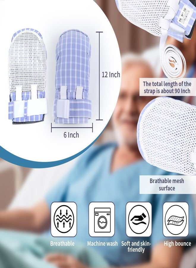 Ehucon Dementia Restraint Gloves Zipper Opening for Prevent Scratching Harm,Control Mitts for Elderly, Fingers Protection Dementia Products, Breathable,Reusable and Washable - 2Pcs - Image 5