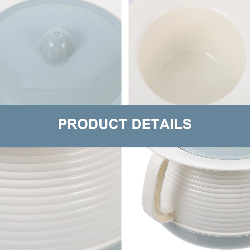 Portable Plastic Spittoon with Lid Lightweight Urinal for Home Travel and Patient Care Blue - Image 5