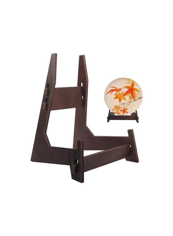The Bros Plate Holder Stand, Photo Frame Stand, Ins Solid Wood Photo Frame Bracket for Display, Premium Vintage Frame Stand for Books, Decorative Plates, Photo Easels, Collectibles - Image 2