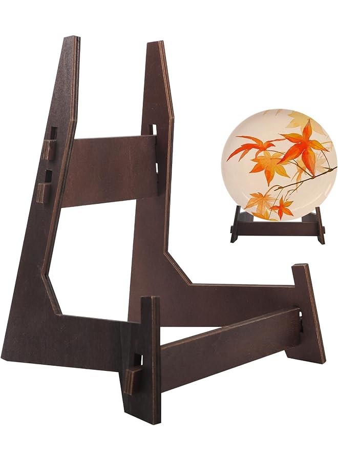 The Bros Plate Holder Stand, Photo Frame Stand, Ins Solid Wood Photo Frame Bracket for Display, Premium Vintage Frame Stand for Books, Decorative Plates, Photo Easels, Collectibles - Image 1