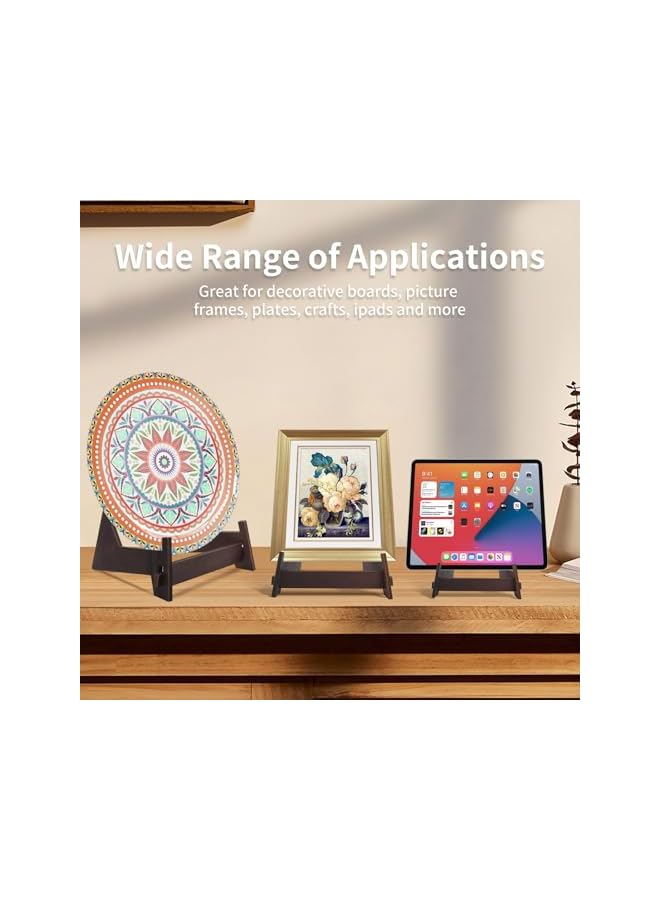 The Bros Plate Holder Stand, Photo Frame Stand, Ins Solid Wood Photo Frame Bracket for Display, Premium Vintage Frame Stand for Books, Decorative Plates, Photo Easels, Collectibles - Image 4