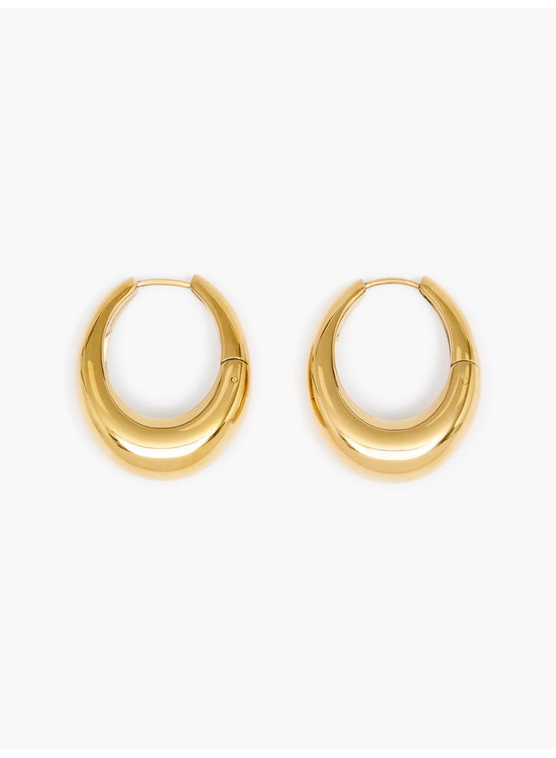 French Connection UK Sculptural Oval Hoop Earrings - Image 1