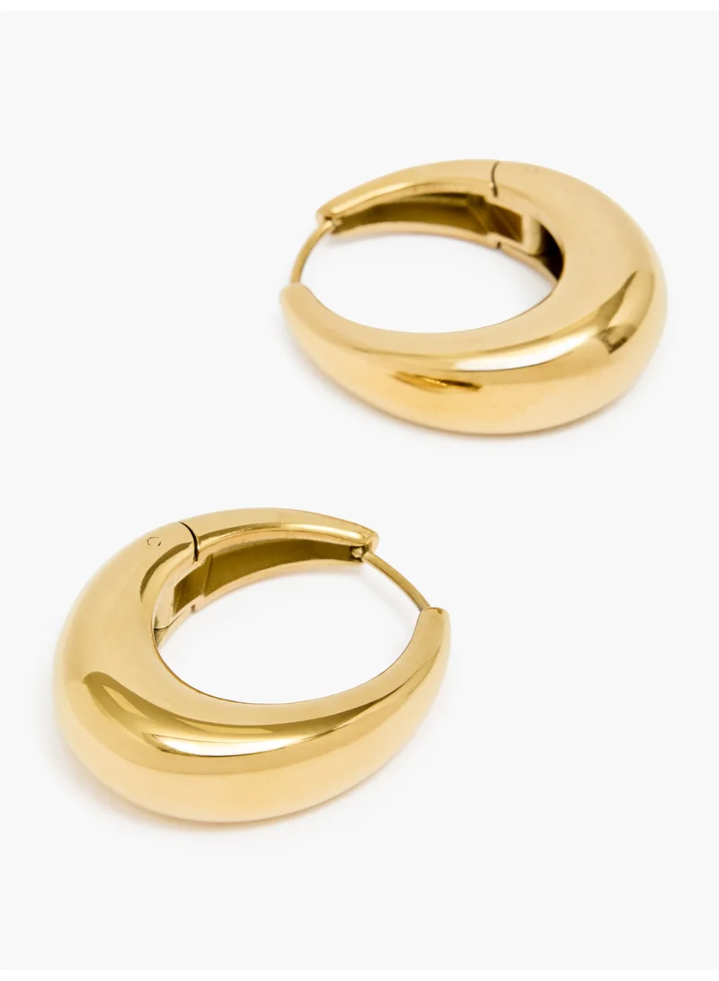 French Connection UK Sculptural Oval Hoop Earrings