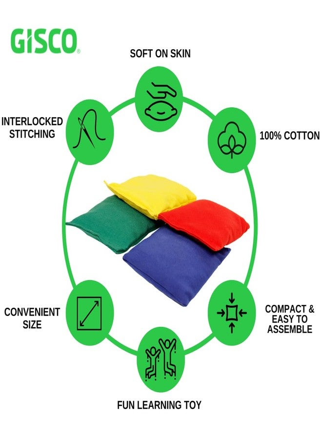 GISCO لعبة تعليمية للأطفال من جيسكو، عبارة عن أكياس فاصوليا على شكل مستطيل (مجموعة من 4 قطع) | متعددة الألوان | الشكل: مستطيل | مصنوعة من القطن | تُستخدم في التربية البدنية والألعاب الداخلية والخارجية للأطفال - Image 3