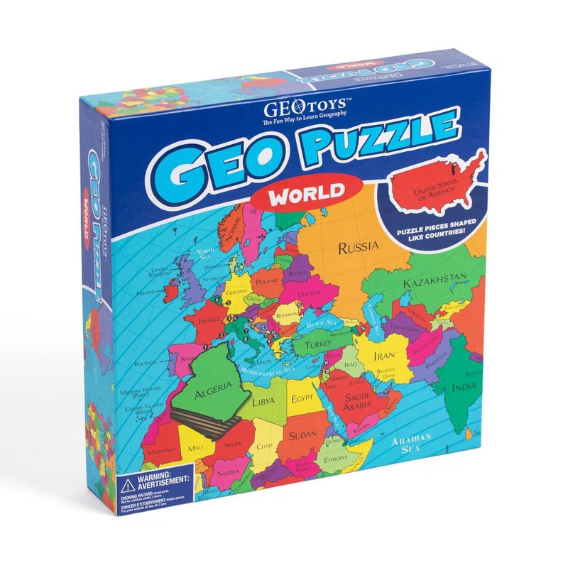 GeoToys GeoPuzzle, World Shaped Jigsaw Puzzles, 68 Pc Geography Puzzle, Geography Game & Map Puzzle, Jigsaw Puzzles for Kids Ages 6-9 Years Old, Stocking Stuffers for Kids - Image 5