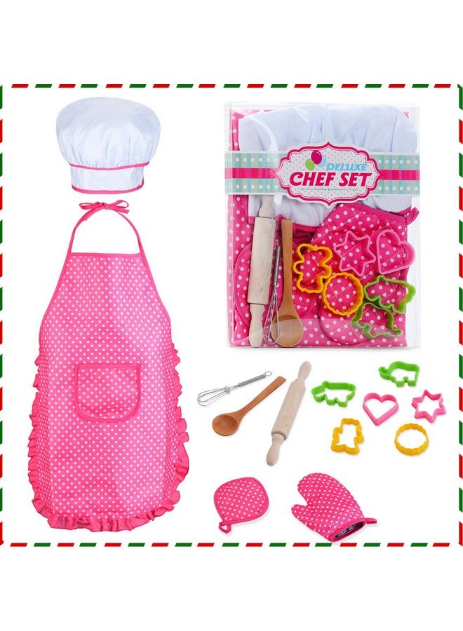 HmiL-U Chef Set For Kids 13 Pcs Kids Cooking And Baking Set Includes Kids Apron Chef Hat Utensils Cooking Mitt For Kids Chef Role Play Set Gift For 3 Year Old Girls And Up … - Image 2