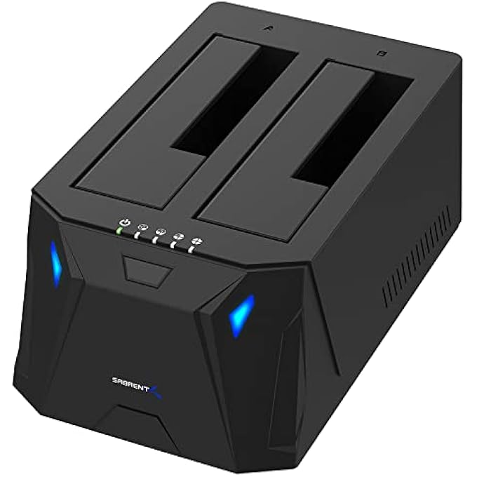 SABRENT USB 3.0 TO SATA I/II/III DUAL BAY EXTERNAL HARD DRIVE DOCKING STATION FOR 2.5 OR 3.5IN HDD, SSD WITH HARD DRIVE DUPLICATOR/CLONER FUNCTION [20+TB SUPPORT] (EC-HD2B) - Image 1