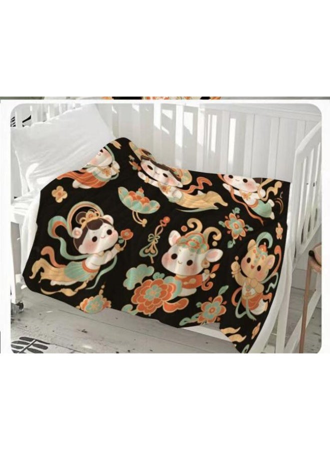 عام بطانية رقيقة من الفانيلا الكرتونية للأطفال والرضع (دافئة ومريحة، ومناسبة للنوم والألعاب) 70 سم * 100 سم - Image 2