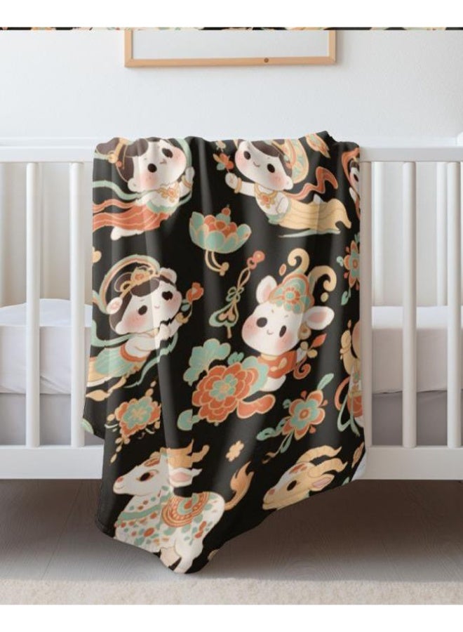 عام بطانية رقيقة من الفانيلا الكرتونية للأطفال والرضع (دافئة ومريحة، ومناسبة للنوم والألعاب) 70 سم * 100 سم - Image 3