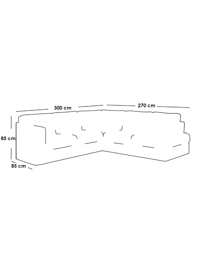 مردود السعودية كنبة زاوية رُكنة على شكل حرف L مصنوعة من خشب ماليزي وقماش مخمل مع تنجيد مريح - بيج - OtathOt1 - Image 2