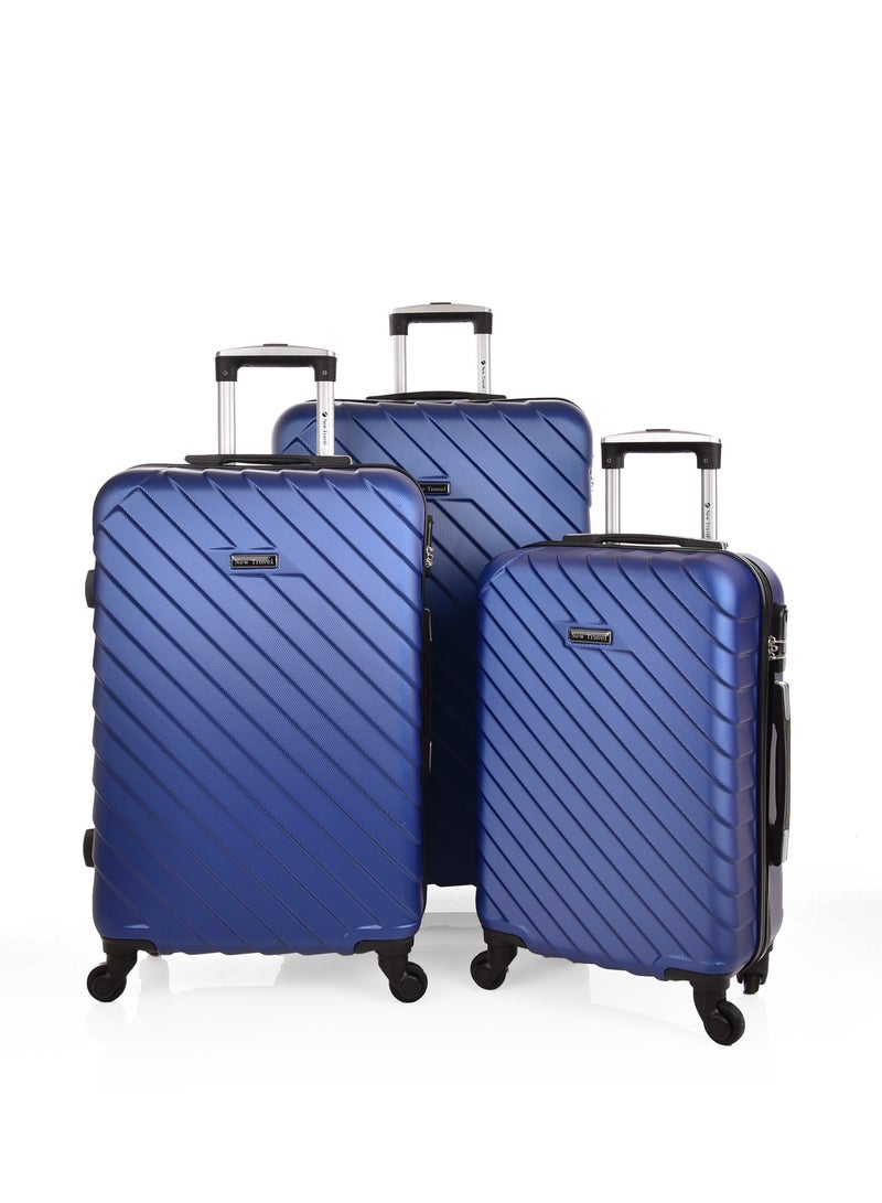 نيو ترافيل طقم حقائب سفر 3 قطع ماركة نيو تراڤيل صلبة ABS مقاس 28/24/20 بوصة بأربع عجلات دوارة. - Image 1