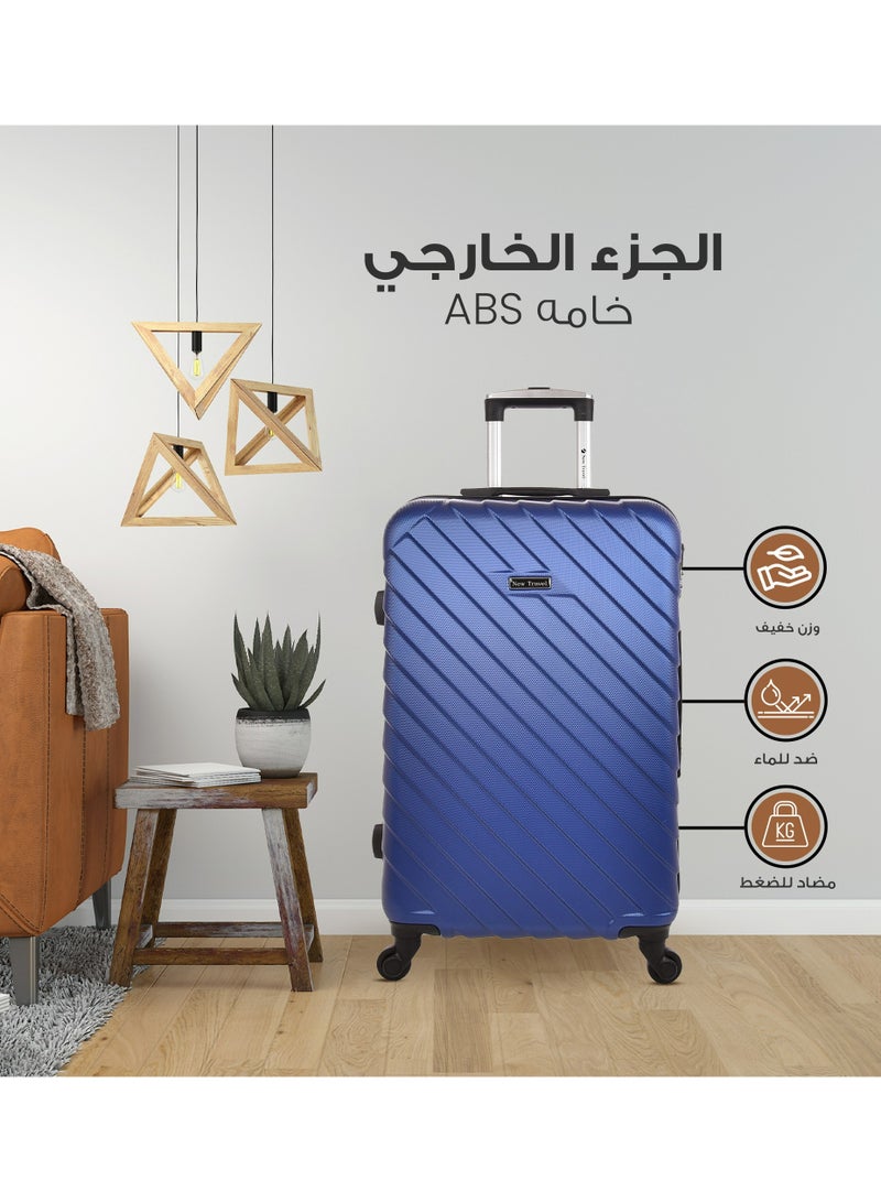 نيو ترافيل طقم حقائب سفر 3 قطع ماركة نيو تراڤيل صلبة ABS مقاس 28/24/20 بوصة بأربع عجلات دوارة. - Image 2