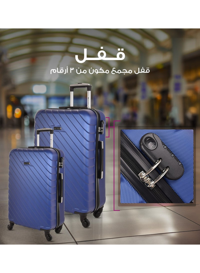 نيو ترافيل طقم حقائب سفر 3 قطع ماركة نيو تراڤيل صلبة ABS مقاس 28/24/20 بوصة بأربع عجلات دوارة. - Image 4