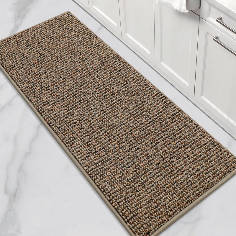 BEQHAUSE Kitchen Rugs and Mats,Non Skid Washable Absorbent Kitchen Runner Rug with TPR Backing for Kitchen,Front of Sink,Laundry (Beige,24"x60") - Image 1