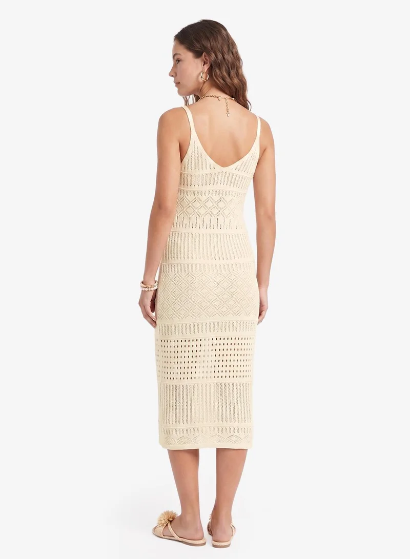 Ginger V Neck Crochet Beach Dress