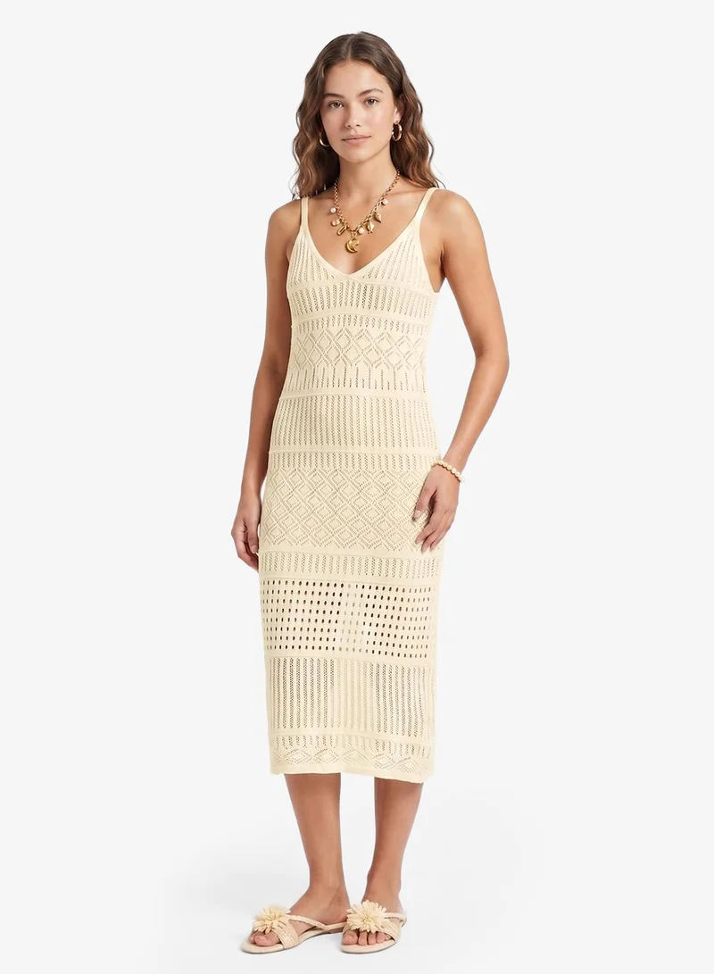 Ginger V Neck Crochet Beach Dress