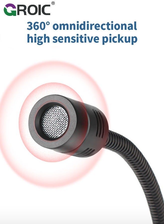 GROIC USB Computer Microphone, Microphone with Adjustable Gooseneck, Plug and Play RGB Gaming Compatible PC, Laptop, Desktop - Image 4
