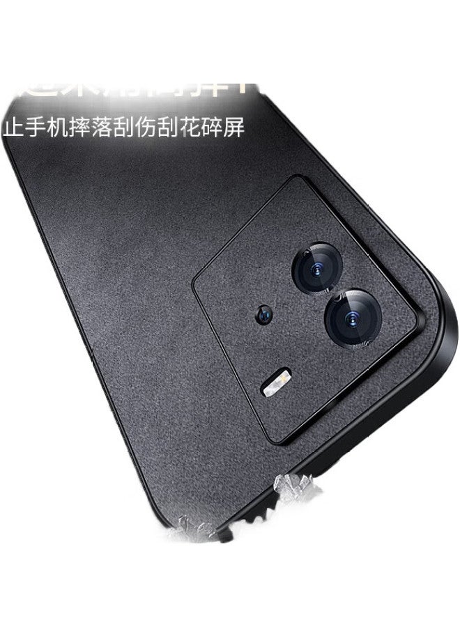 Shangsu, Suitable For Iqoo Neo 6 Phone Case, Vivo Iqoo Neo 6 Protective Cover, Shockproof, Full Lens Protection, Soft Shell, Simple Luxury, Lambskin Silicone Outer Case, For Women And Men, Leather Case, Black - Image 2