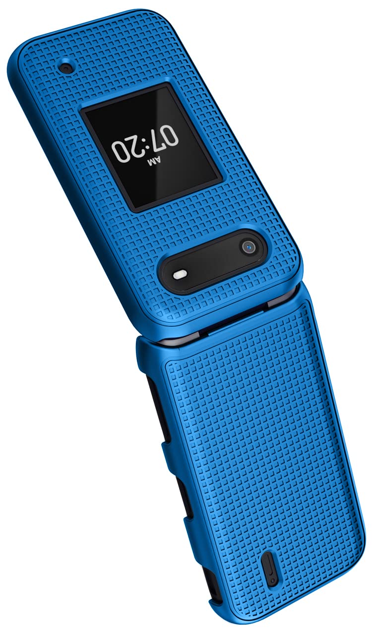 Nakedcellphone حافظة لهاتف نوكيا 2760 2780 القابل للطي، غلاف واقي رقيق من Nakedcellphone مع نسيج شبكي لهاتف Tracfone N139DL، TA-1398، TA-1451، TA-1420 - أزرق كوبالت - Image 5