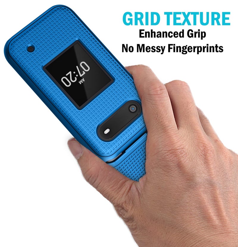 Nakedcellphone حافظة لهاتف نوكيا 2760 2780 القابل للطي، غلاف واقي رقيق من Nakedcellphone مع نسيج شبكي لهاتف Tracfone N139DL، TA-1398، TA-1451، TA-1420 - أزرق كوبالت - Image 2