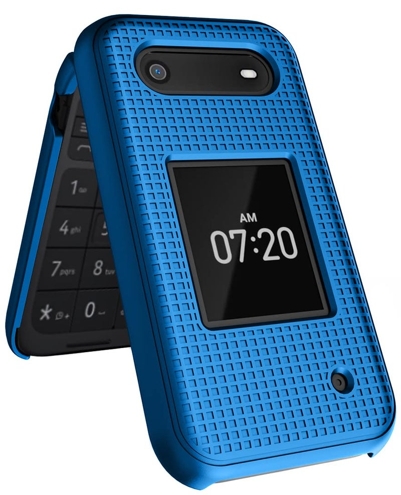 Nakedcellphone حافظة لهاتف نوكيا 2760 2780 القابل للطي، غلاف واقي رقيق من Nakedcellphone مع نسيج شبكي لهاتف Tracfone N139DL، TA-1398، TA-1451، TA-1420 - أزرق كوبالت - Image 4