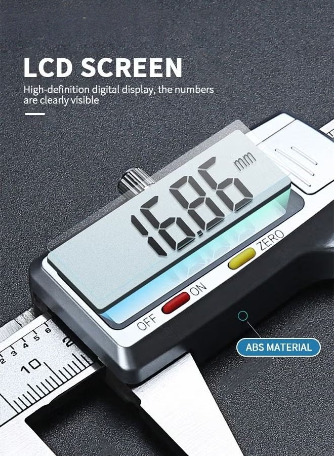 الرقمية LCD Vernier Calliper,150MM الفولاذ المقاوم للصدأ ميكرومتر أداة إلكترونية,المعدن متري قياس كاليبر لمهندس نجار - Image 3
