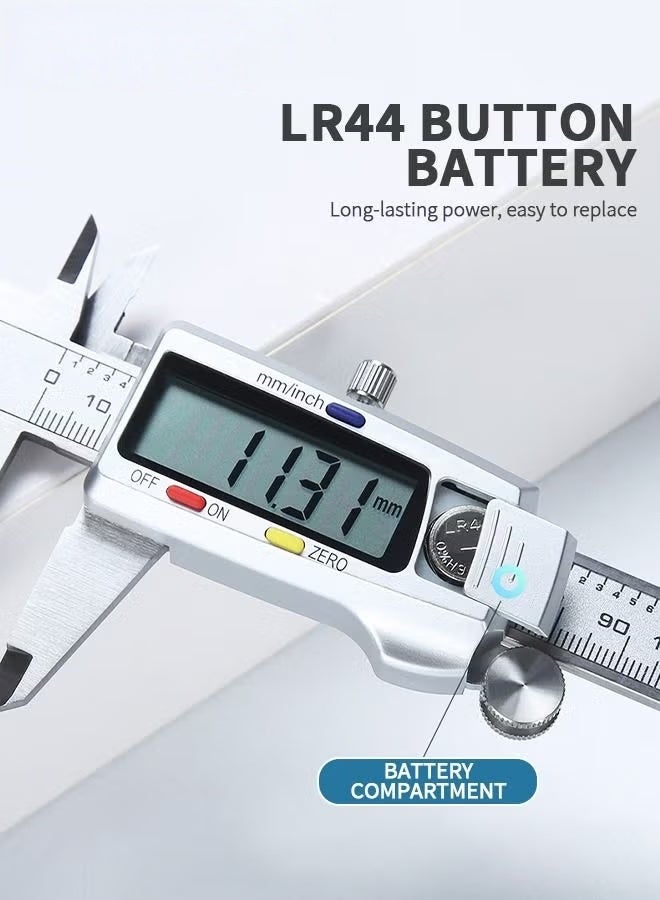 الرقمية LCD Vernier Calliper,150MM الفولاذ المقاوم للصدأ ميكرومتر أداة إلكترونية,المعدن متري قياس كاليبر لمهندس نجار - Image 4