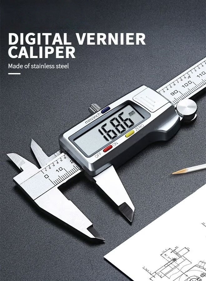 الرقمية LCD Vernier Calliper,150MM الفولاذ المقاوم للصدأ ميكرومتر أداة إلكترونية,المعدن متري قياس كاليبر لمهندس نجار - Image 2