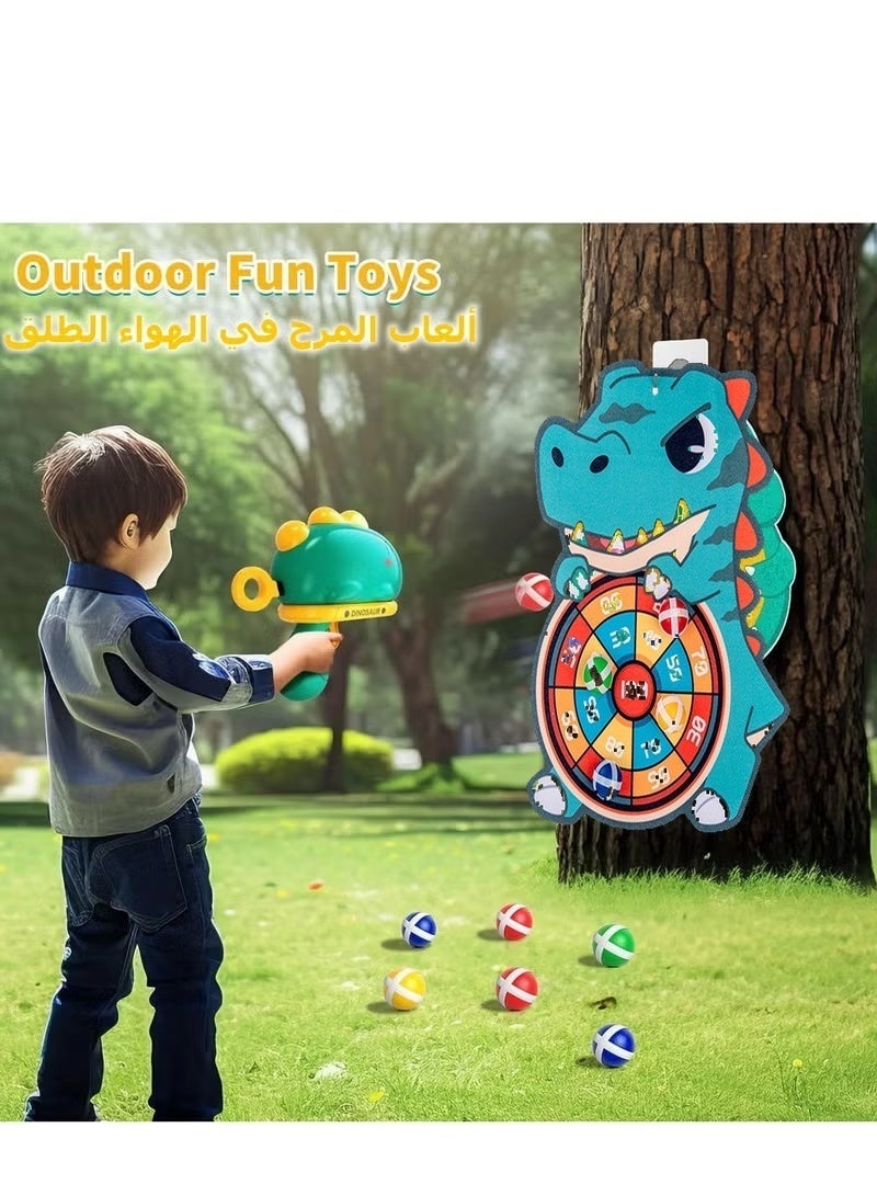 VarioNest Kids Dinosaur Dart Board with 12 Sticky Balls, Gun Shooting Toy Target Game, Indoor Outdoor Competitive Games, Birthday Gifts For Children - Image 5