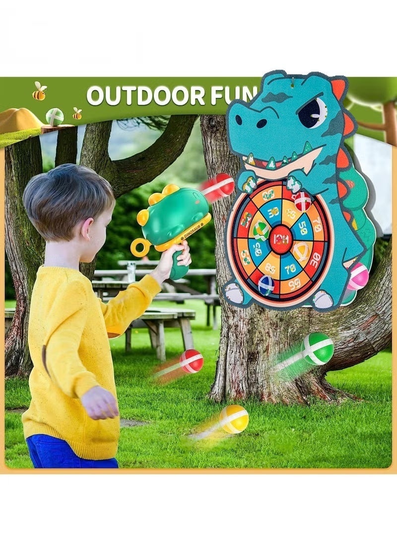 VarioNest Kids Dinosaur Dart Board with 12 Sticky Balls, Gun Shooting Toy Target Game, Indoor Outdoor Competitive Games, Birthday Gifts For Children - Image 4