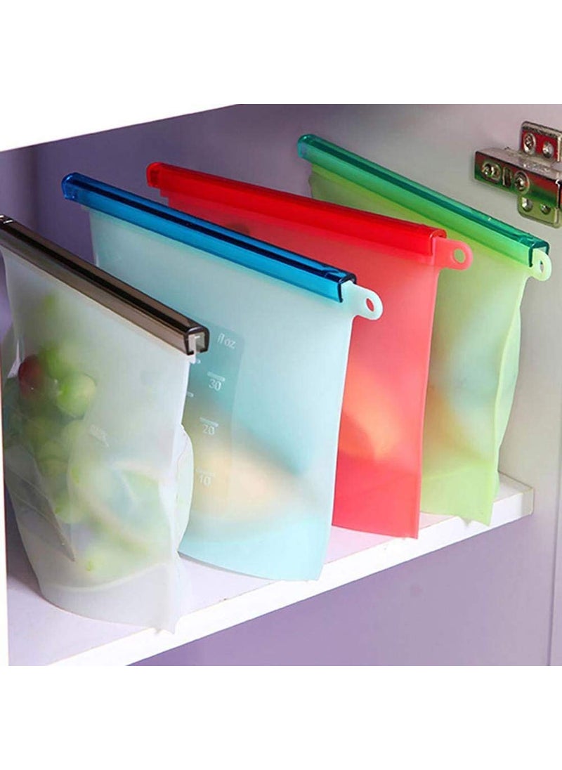 Mobhada - Mobhada Silicone Reusable Storage Container, Organizer, Preservation Leakproof Ziplock Bag for Food, Snack, Vegetable, Meat for Fridge and Microwave Also (1000 ML- Pack of 2) (2) - Image 1