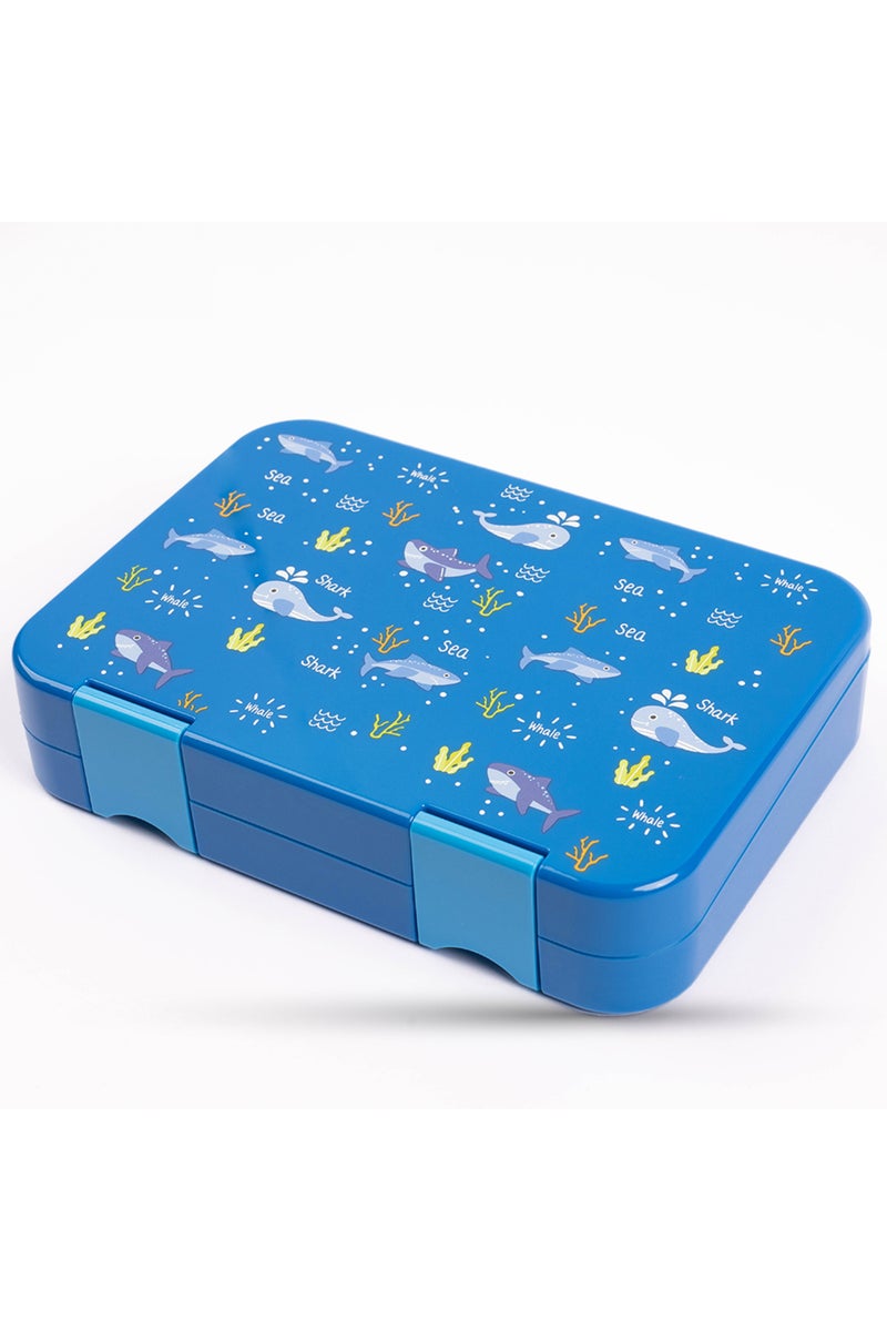 COCOBEE Kids Bento Lunch Box – 6 Compartments, Leakproof, Bpa Free, Microwave Safe – Blue - Image 1