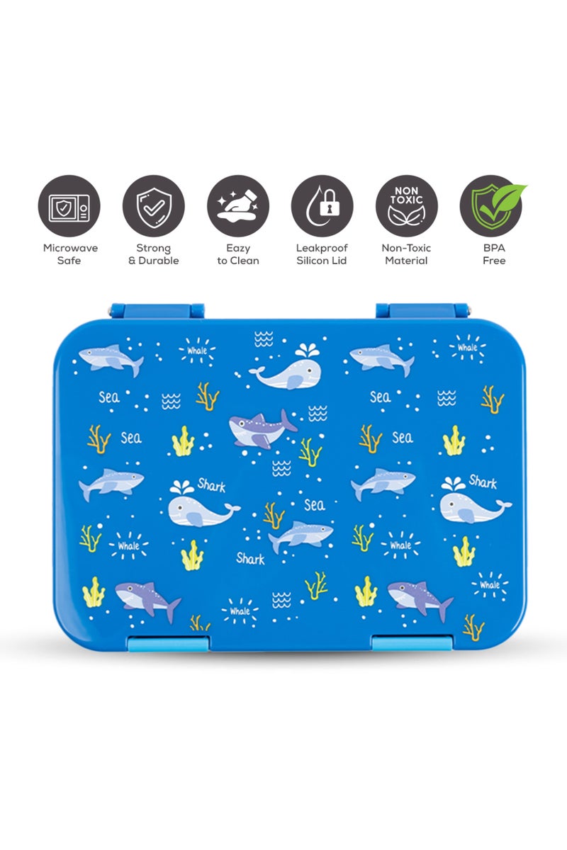 COCOBEE Kids Bento Lunch Box – 6 Compartments, Leakproof, Bpa Free, Microwave Safe – Blue - Image 4