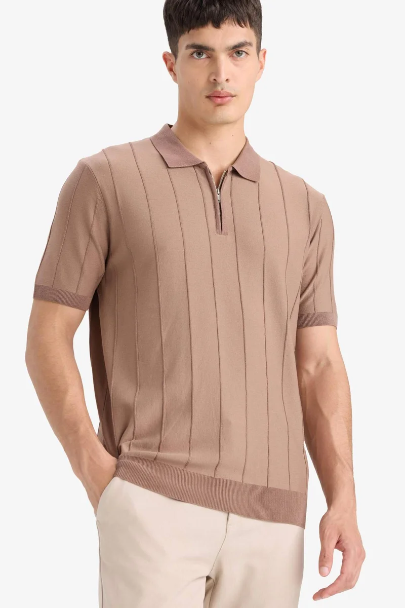 Defacto Standard Fit Knit Short Sleeve Polo T-Shirt