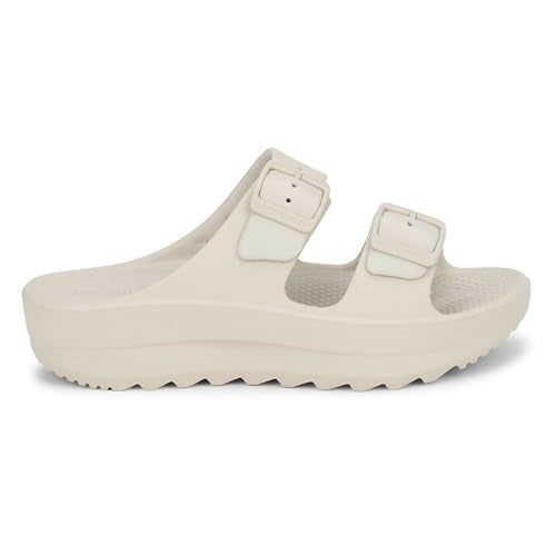 Aqualite Women's Slides Slippers — Slip-On Flat Base Flipflop Lightweight, Anti-Skid & All-Day Comfort | Casual Home & Outdoor Sandals for Women Beige - Image 5