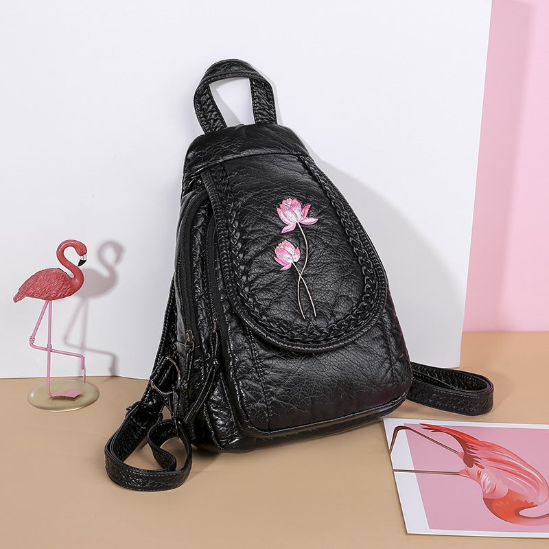 Small Backpack Multifunctional Chest Bag Shoulder Bag New Pu Soft Leather Backpack Korean Style Fashion Women'S Backpack - Image 2