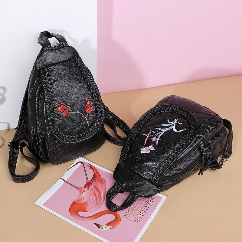 Small Backpack Multifunctional Chest Bag Shoulder Bag New Pu Soft Leather Backpack Korean Style Fashion Women'S Backpack - Image 5